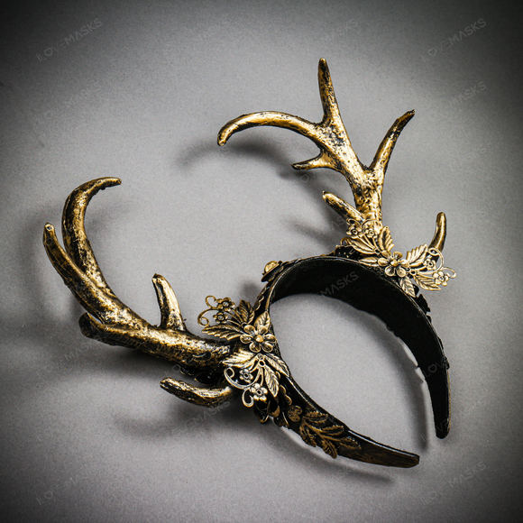 Antelope Devil Animal Deer Horn Headband - Gold - Picture 7 of 9